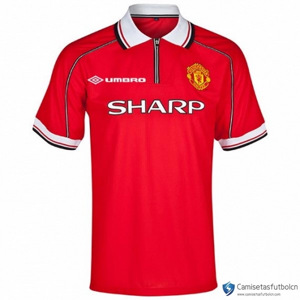 Camiseta Manchester United Primera equipo Retro 1998 1999 Rojo
